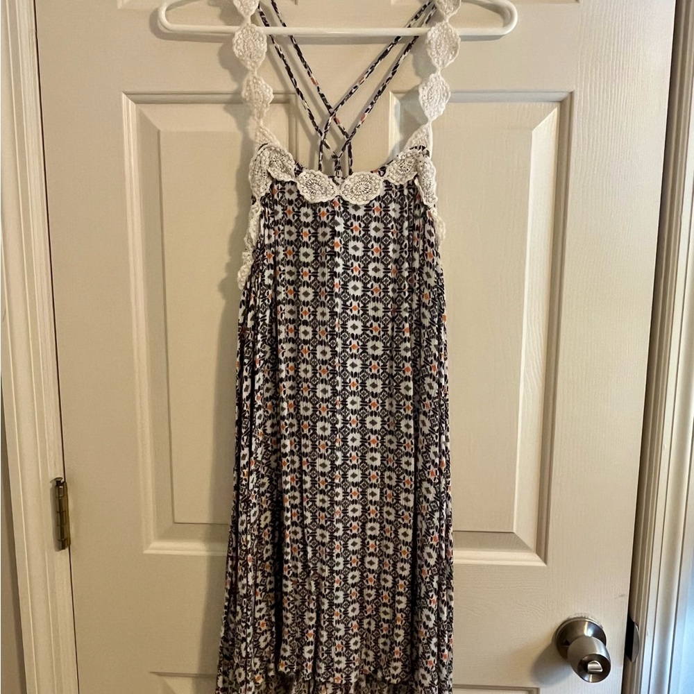 Umgee Navy Floral Backless Dress